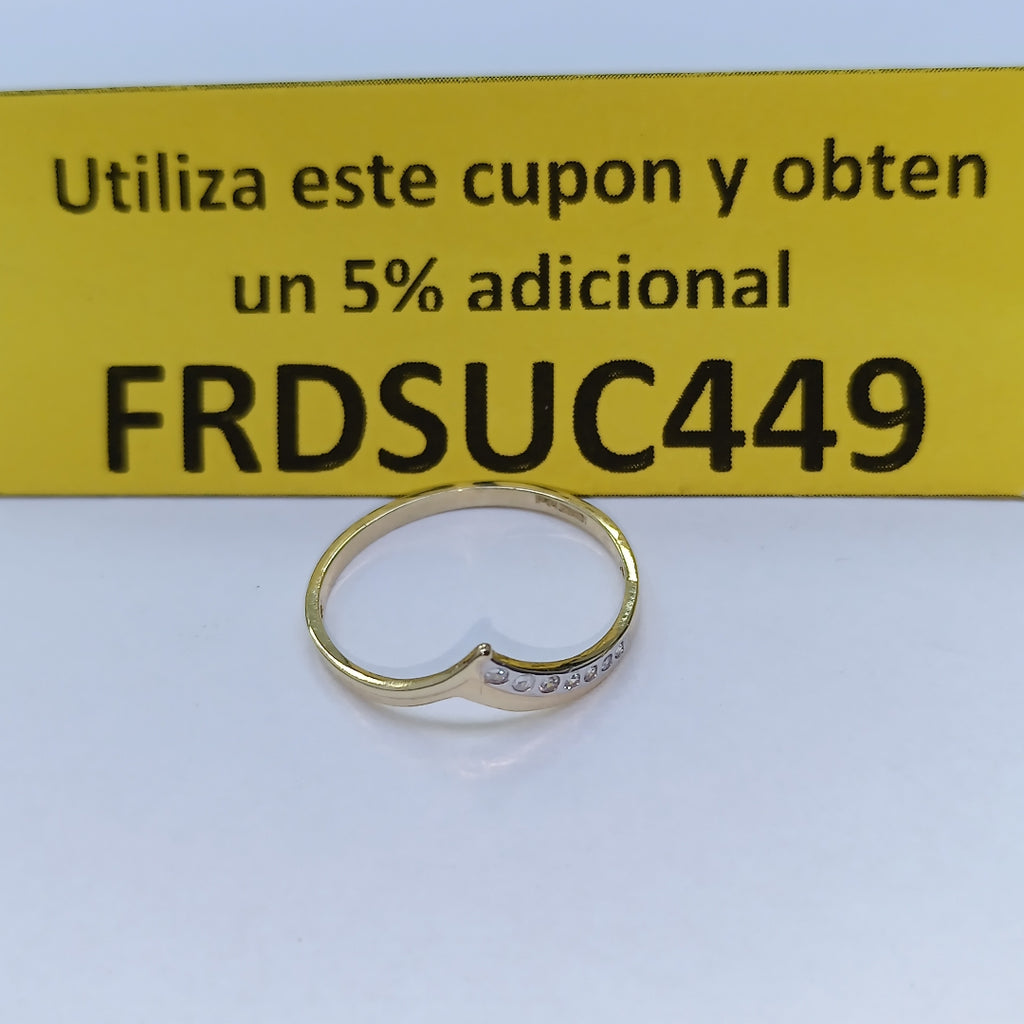 ANILLOS CON CIRCONIAS 14K TALLA 9 1.1 GR (NUEVO)