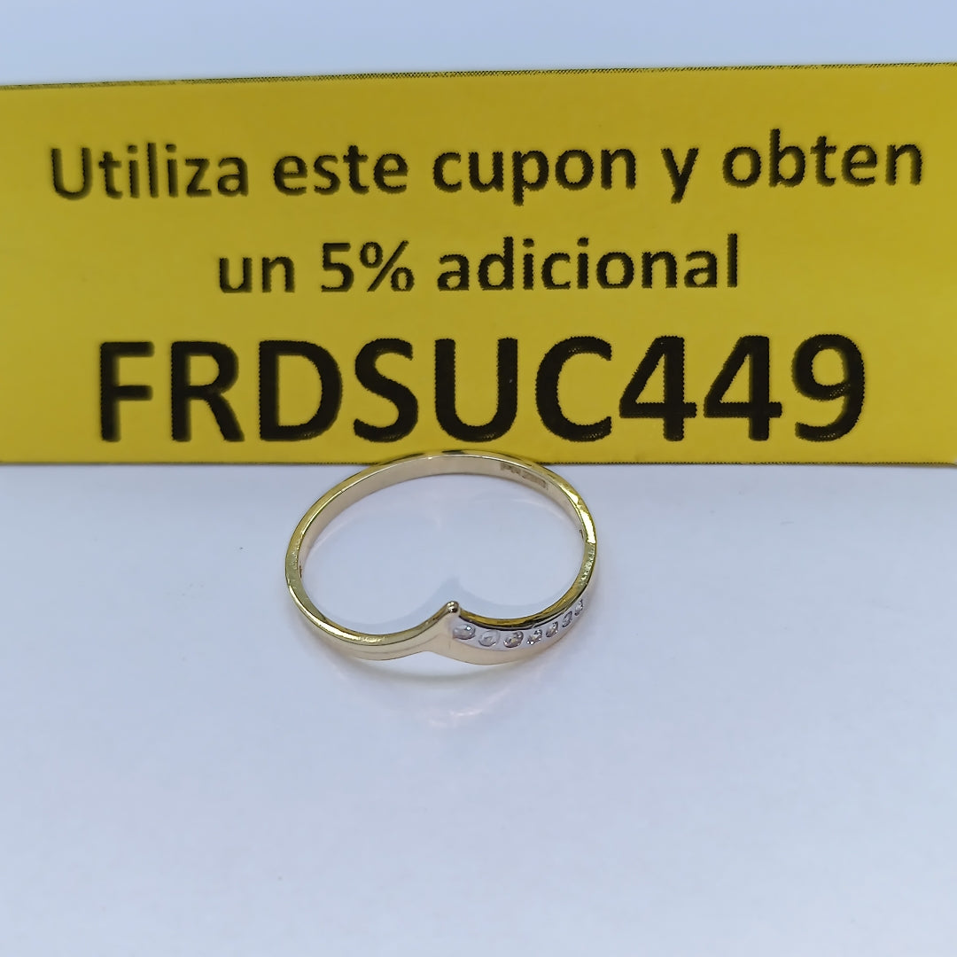 ANILLOS CON CIRCONIAS 14K TALLA 9 1.1 GR (NUEVO)