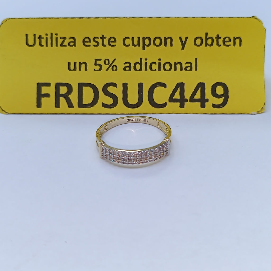 ANILLO ANILLITO C CIRCONIAS 14K 8 TALLA 1.6 GR (NUEVO)