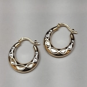 ARETES ARRACADAS COMBINADAS CON INFINITO 14K 2.3 GR (NUEVO)