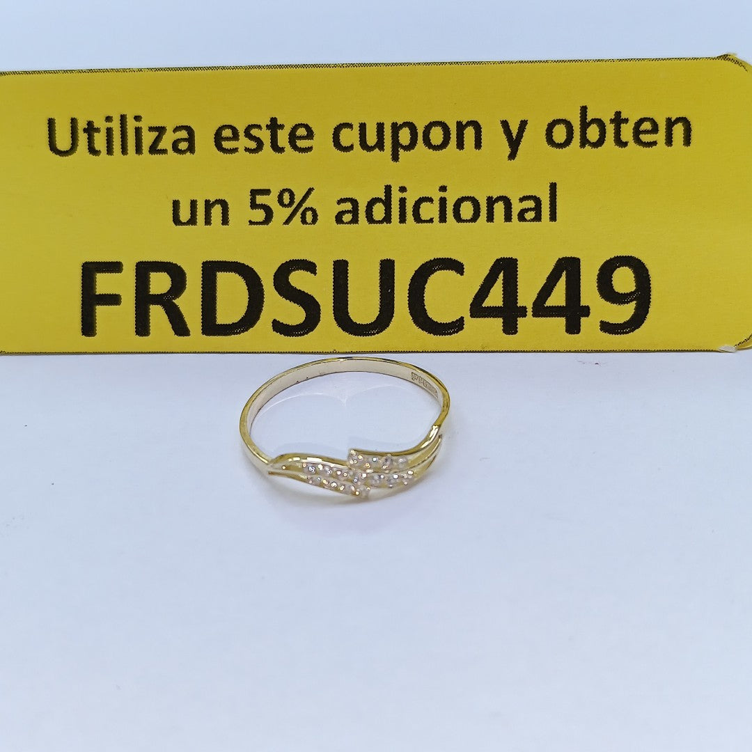 ANILLOS CON CIRCONIAS 14K TALLA 7 0.8 GR (NUEVO)