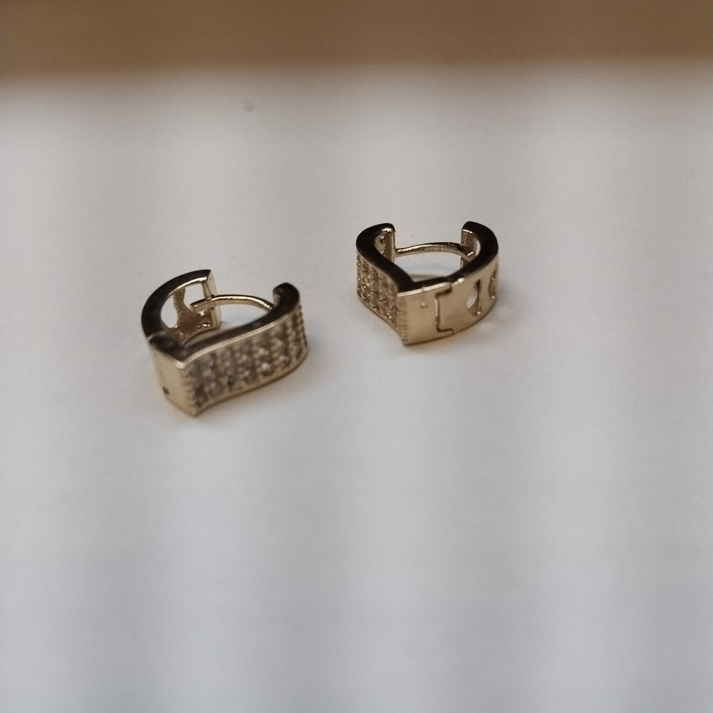 ARETES ARRACADAS CORAZON C CIRCONIAS 14K 2.1 GR (NUEVO)