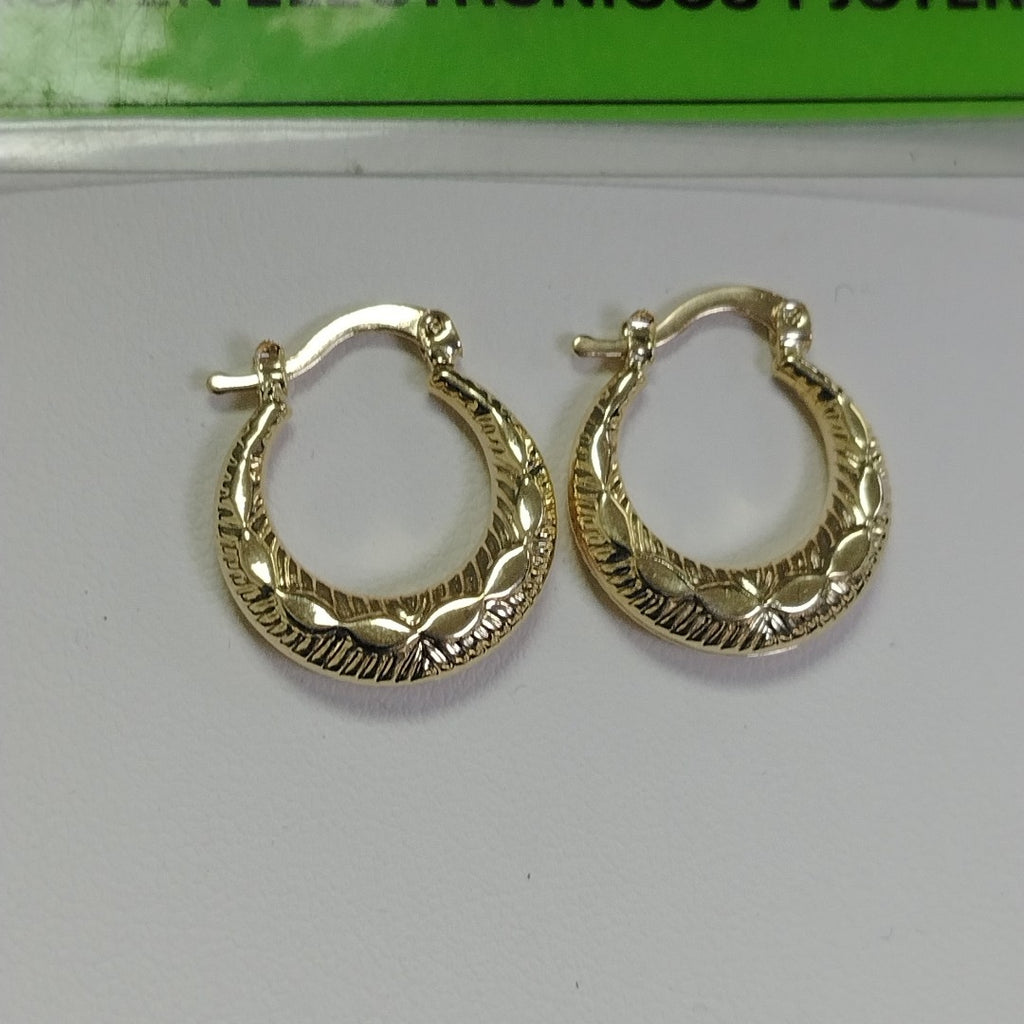 ARETES ARRACADAS HUECAS 14K 1.8 GR (NUEVO)