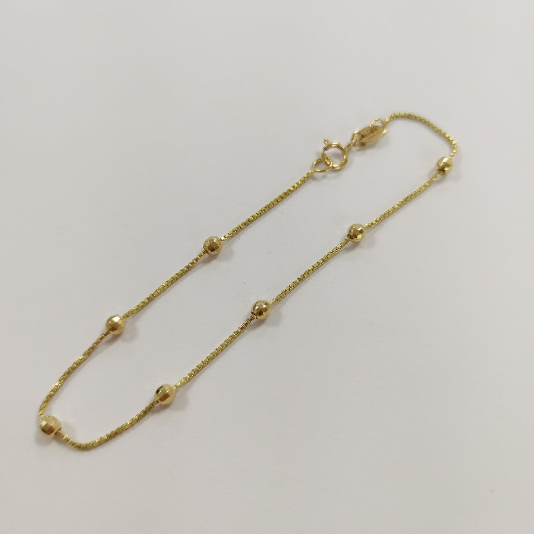 PULSERA ESPECIAL CON BOLITAS 14K 18 CM 1.4 GR (NUEVO)