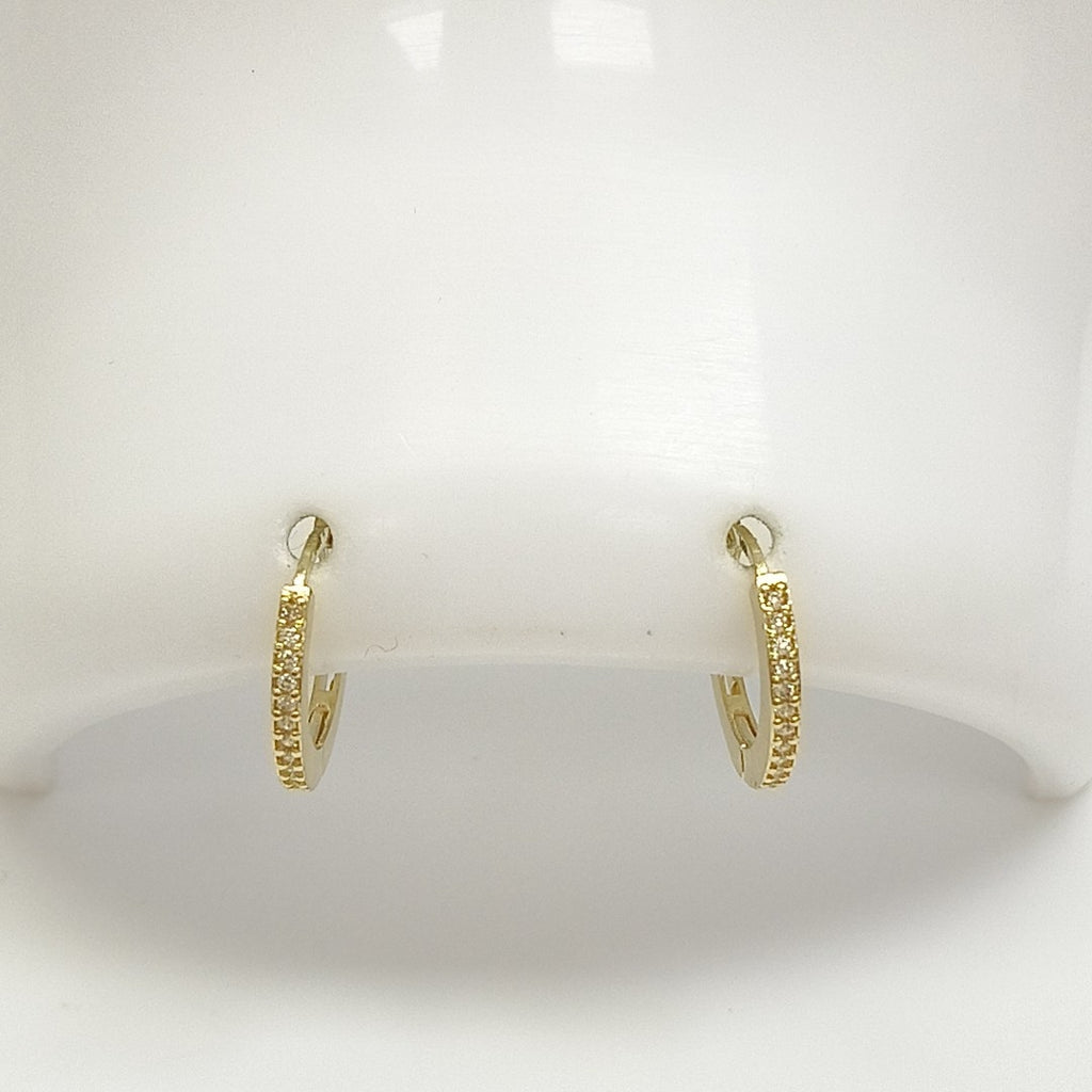 ARETES ARRACADAS CON CIRCONIAS 14K 1.2 GR (NUEVO)