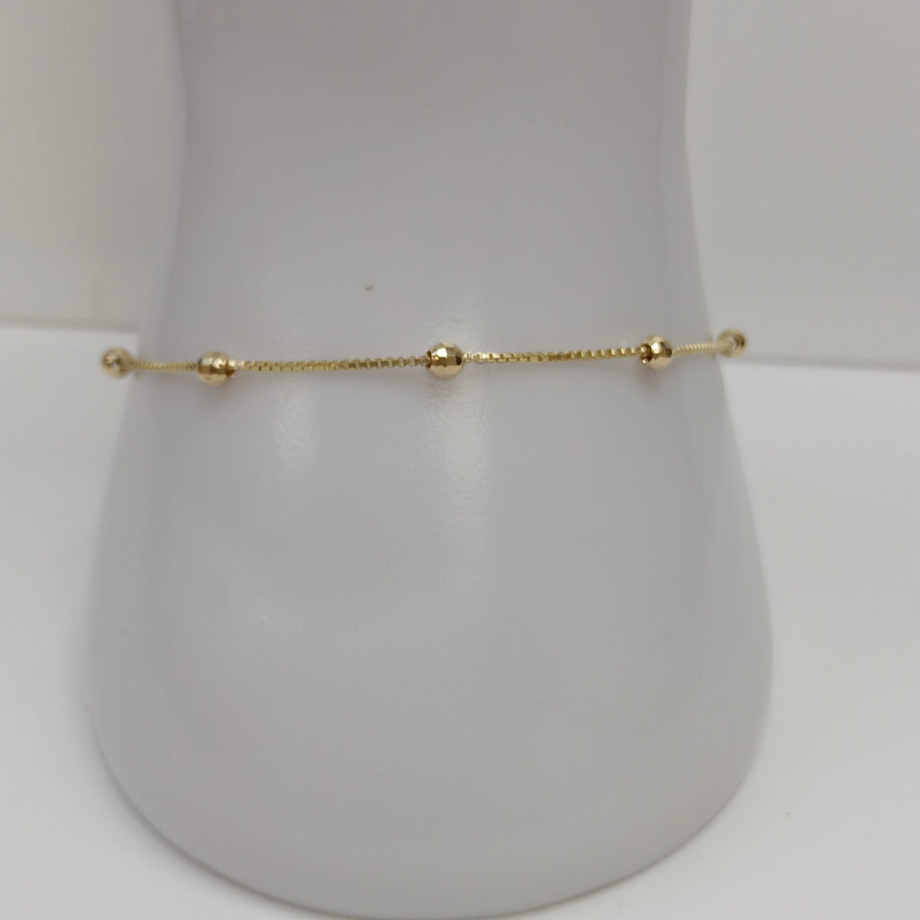 PULSERA ESPECIAL CON BOLITAS 14K 18 CM 1.4 GR (NUEVO)