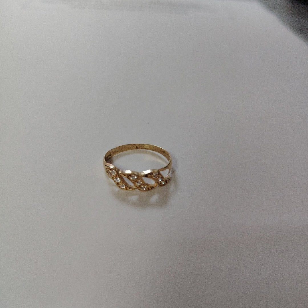 ANILLOS C CIRCONIAS 14K TALLA 7 1.3 GR (NUEVO)