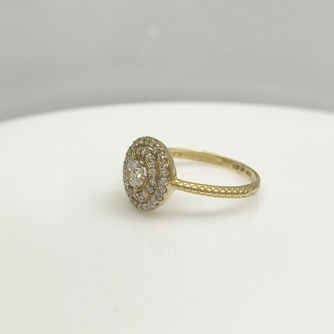 ANILLO ANILLITO C CIRCONIAS 14K 7 TALLA 1.8 GR (NUEVO)