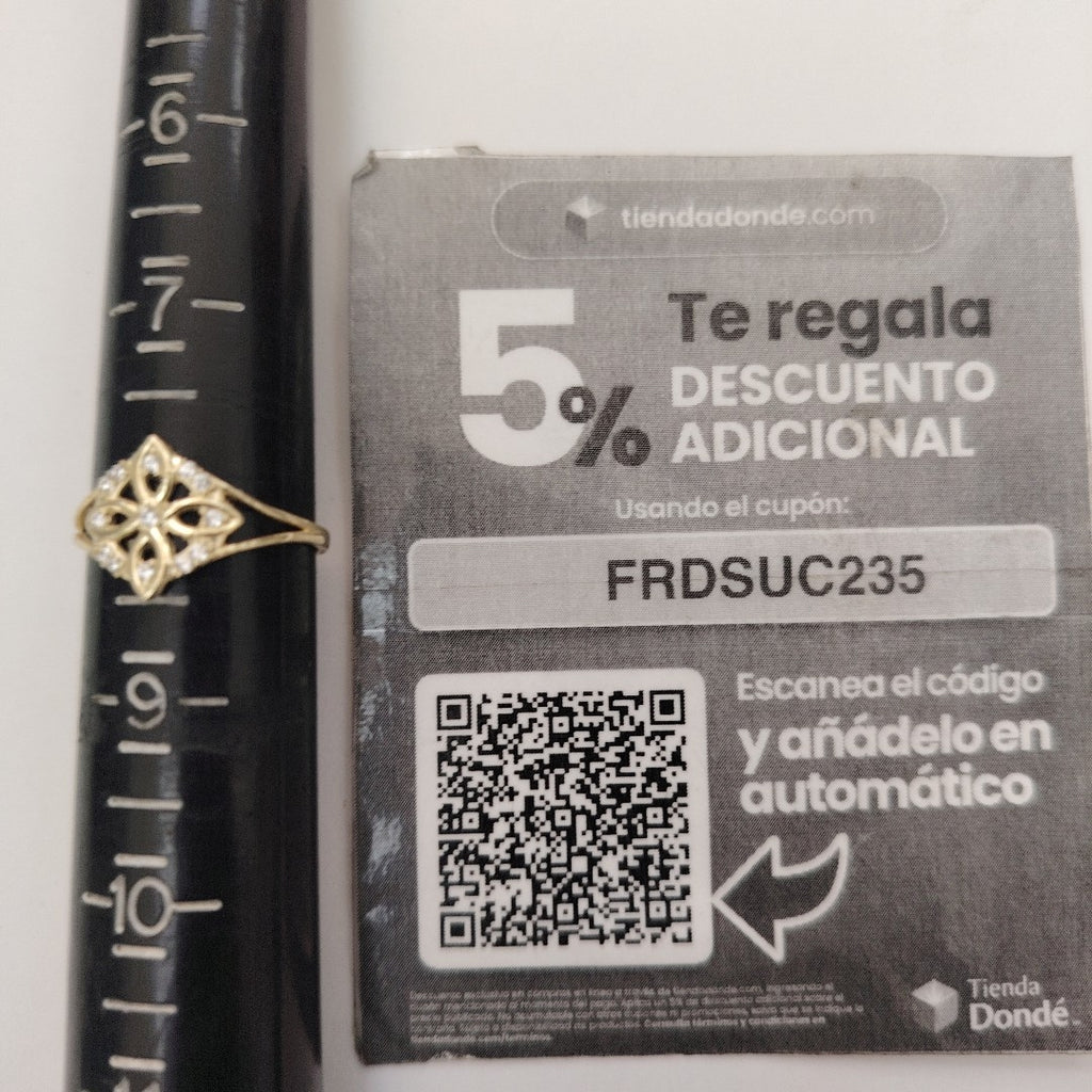 ANILLOS ANILLITO FIG NUDO DE BRUJA CON CIRCONIAS 10K TALLA 8 1.8 GR (NUEVO)