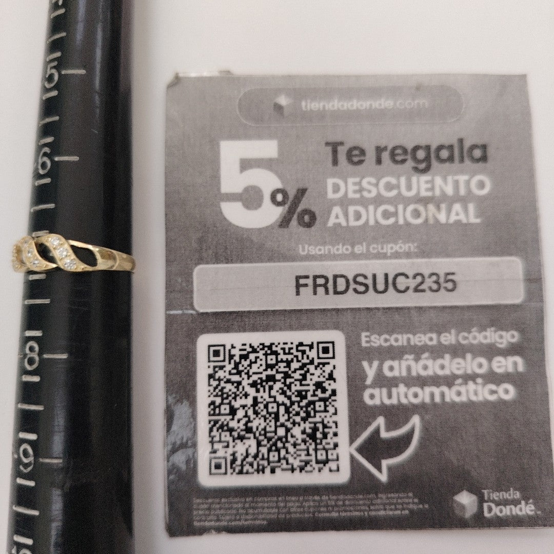 ANILLOS C CIRCONIAS 14K TALLA 7 1.3 GR (NUEVO)