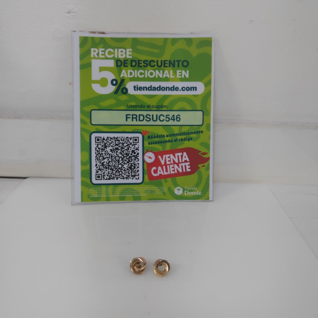 ARETES PAR ORO 14 K 1.2 GRMS (SEMINUEVO)