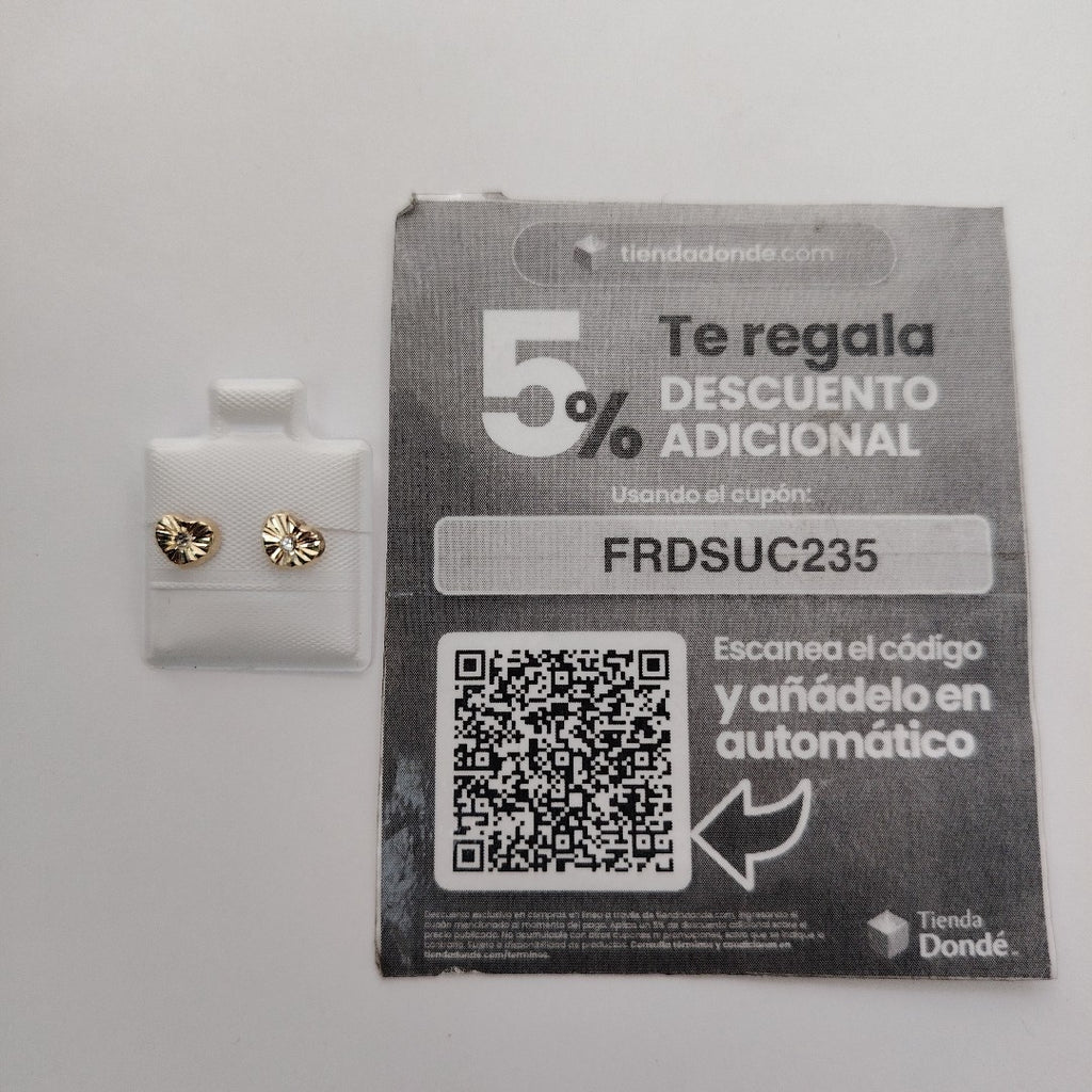 BROQUELES BROQUEL FIG CORAZON C CIRCONIA 14K 0.2603 GR (NUEVO)