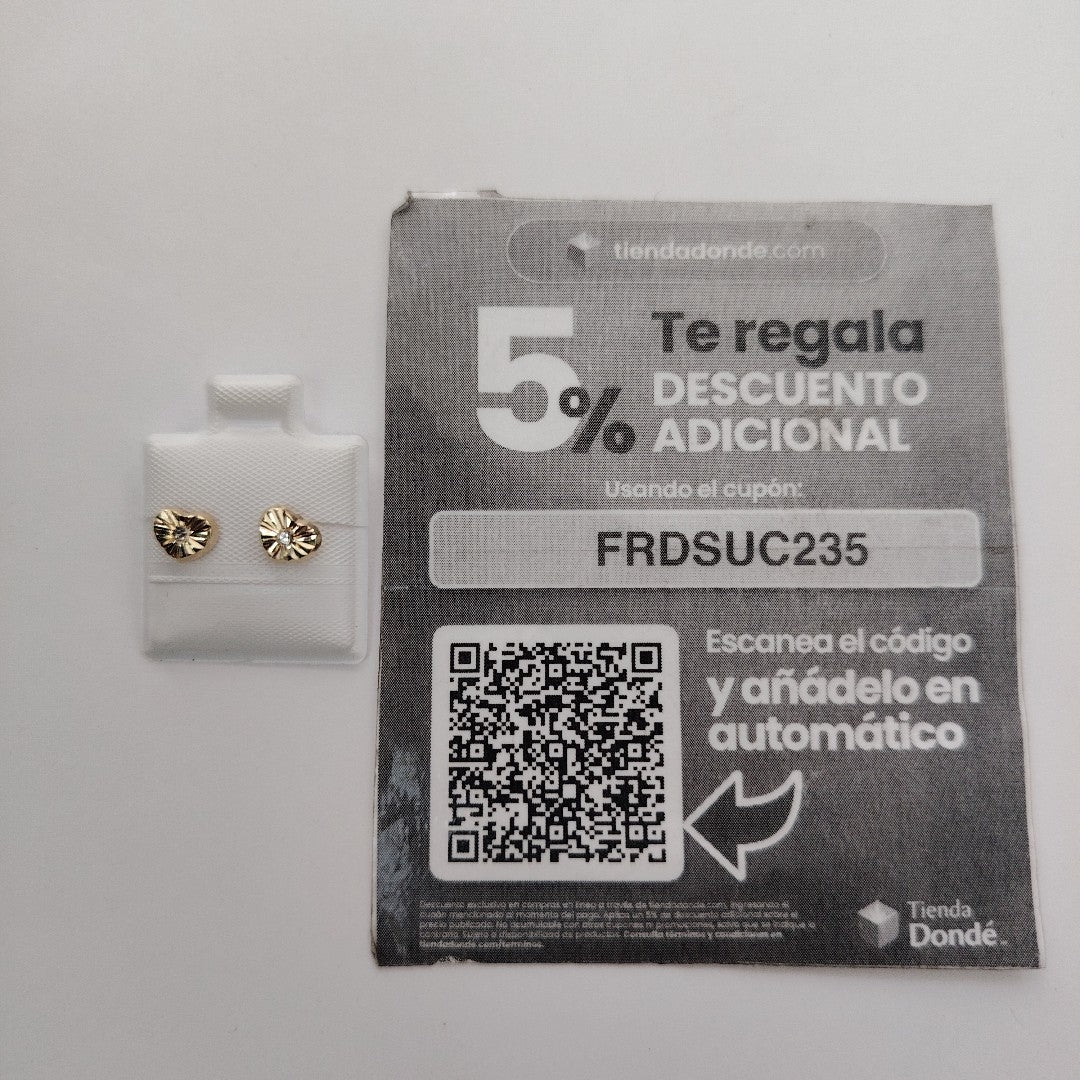 BROQUELES BROQUEL FIG CORAZON C CIRCONIA 14K 0.2603 GR (NUEVO)