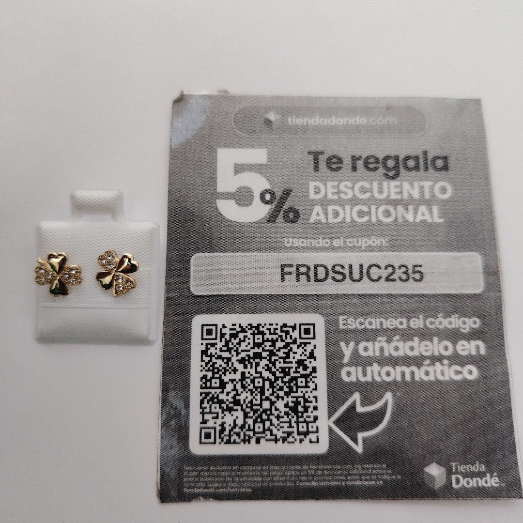 BROQUELES BROQUEL FIG TREBOL 14K 0.2851 GR (NUEVO)