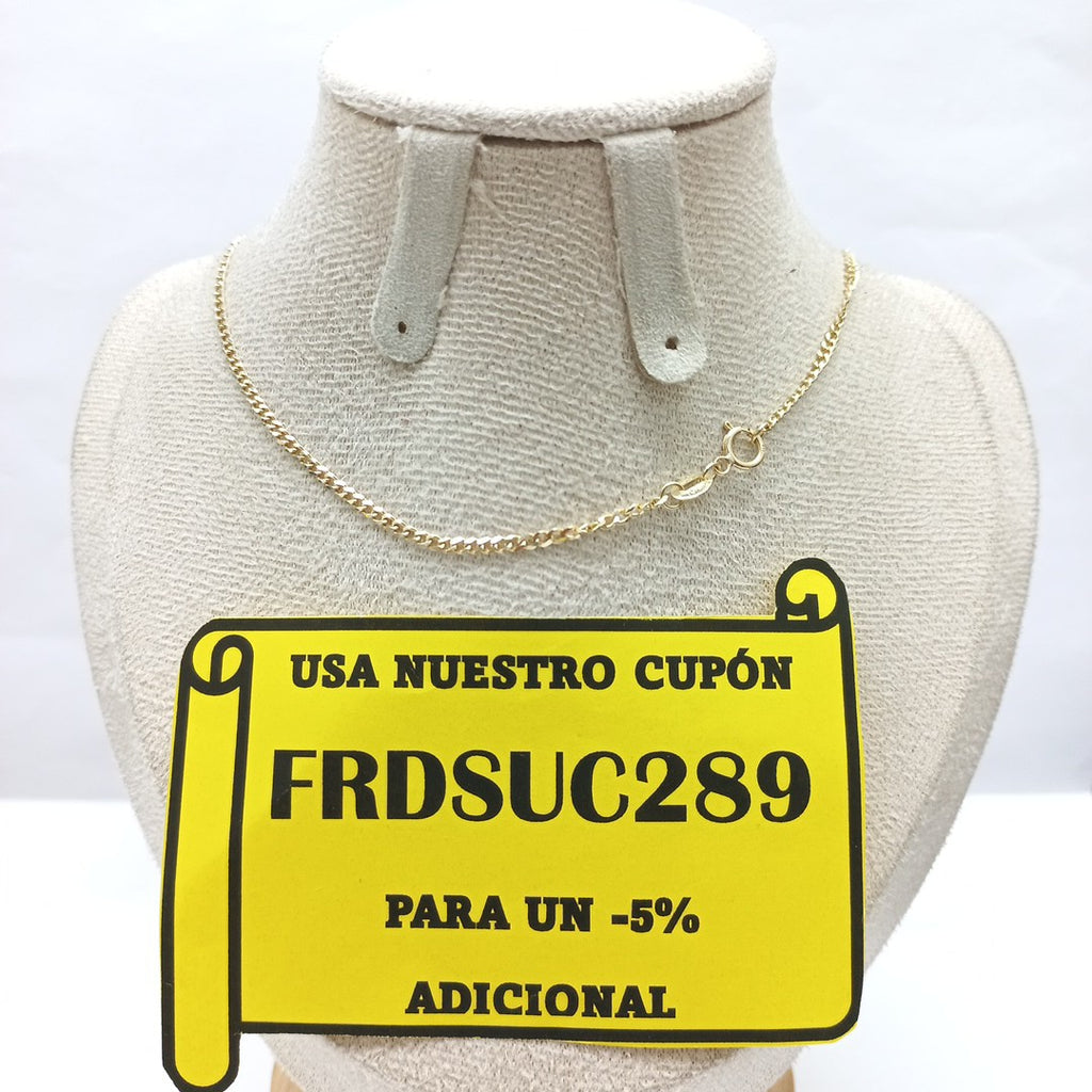 CADENAS TEJIDO BARBADA ORO 10K 50 CM 3.4 GR (NUEVO)
