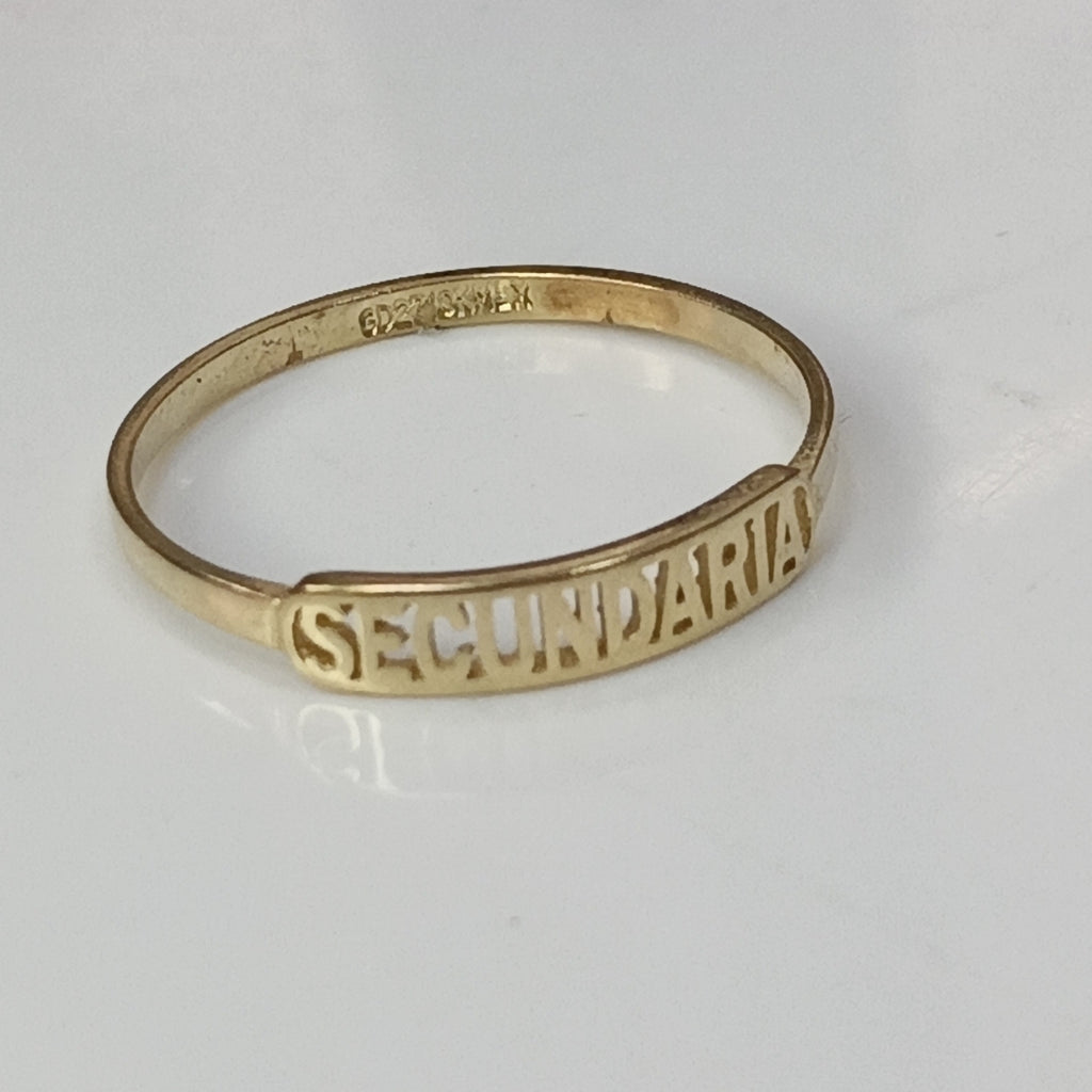 ANILLO DE GRADUACIÓN ORO 10 K 1 GRMS (SEMINUEVO)