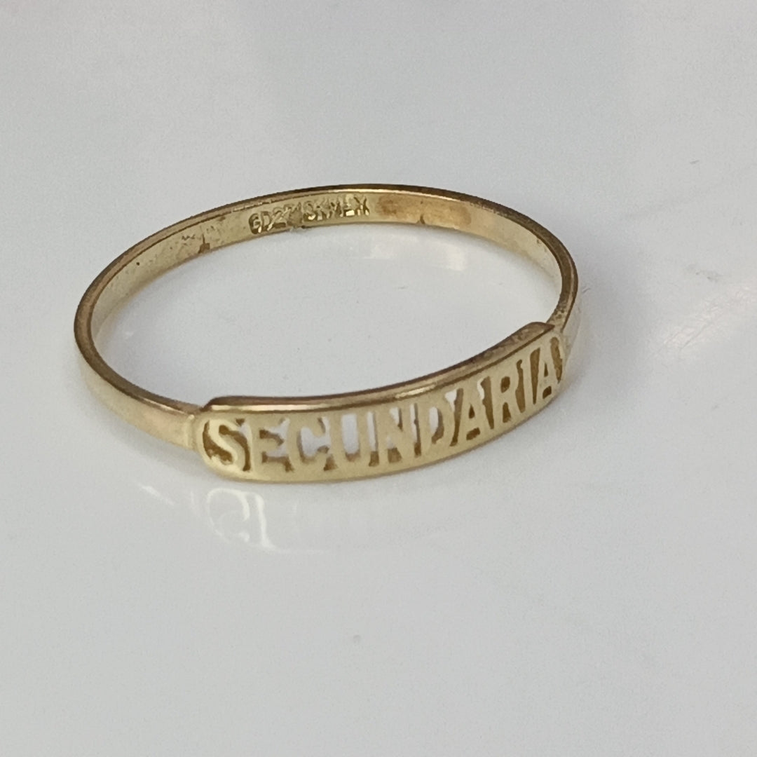 ANILLO DE GRADUACIÓN ORO 10 K 1 GRMS (SEMINUEVO)