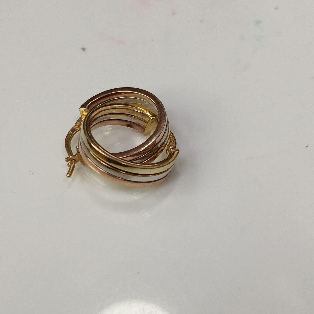 ARETES PAR ORO, ORO COMBINADO 10 K 2.4 GRMS (SEMINUEVO)