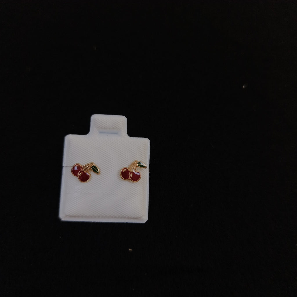 BROQUELES BROQUE FIG CEREZA C ESMALTE 14K 0.2203 GR (NUEVO)