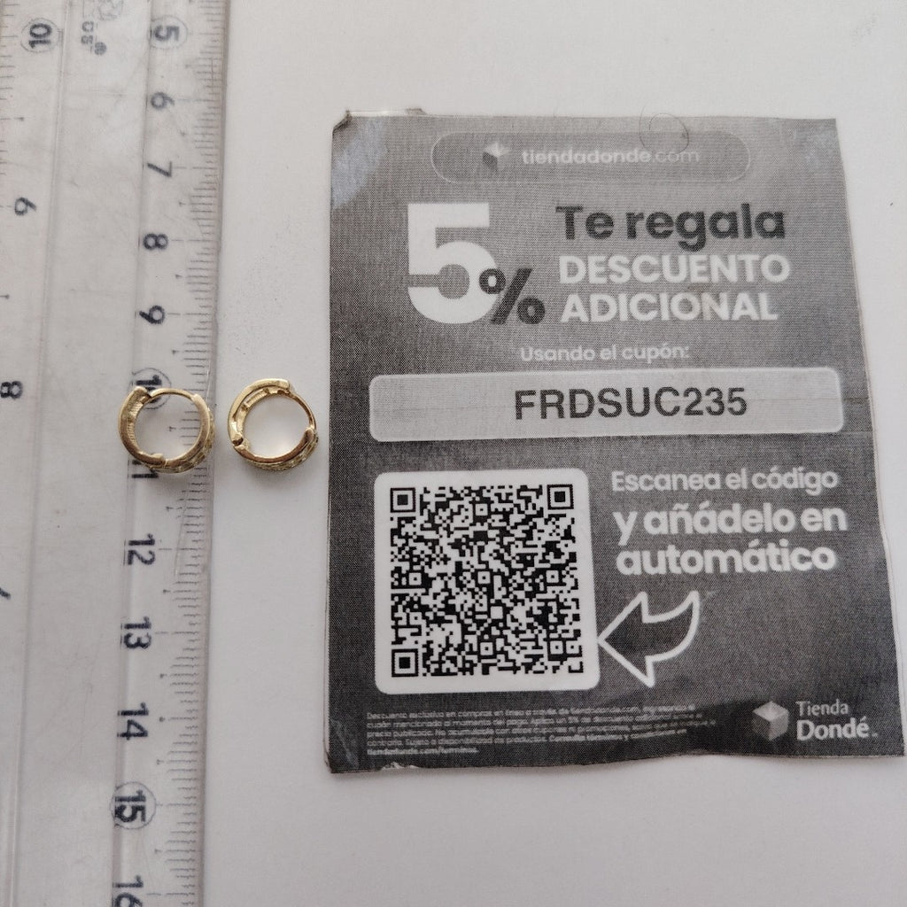 ARETES HUGGIES C CIRCONIAS 14K 1.7 GR (NUEVO)