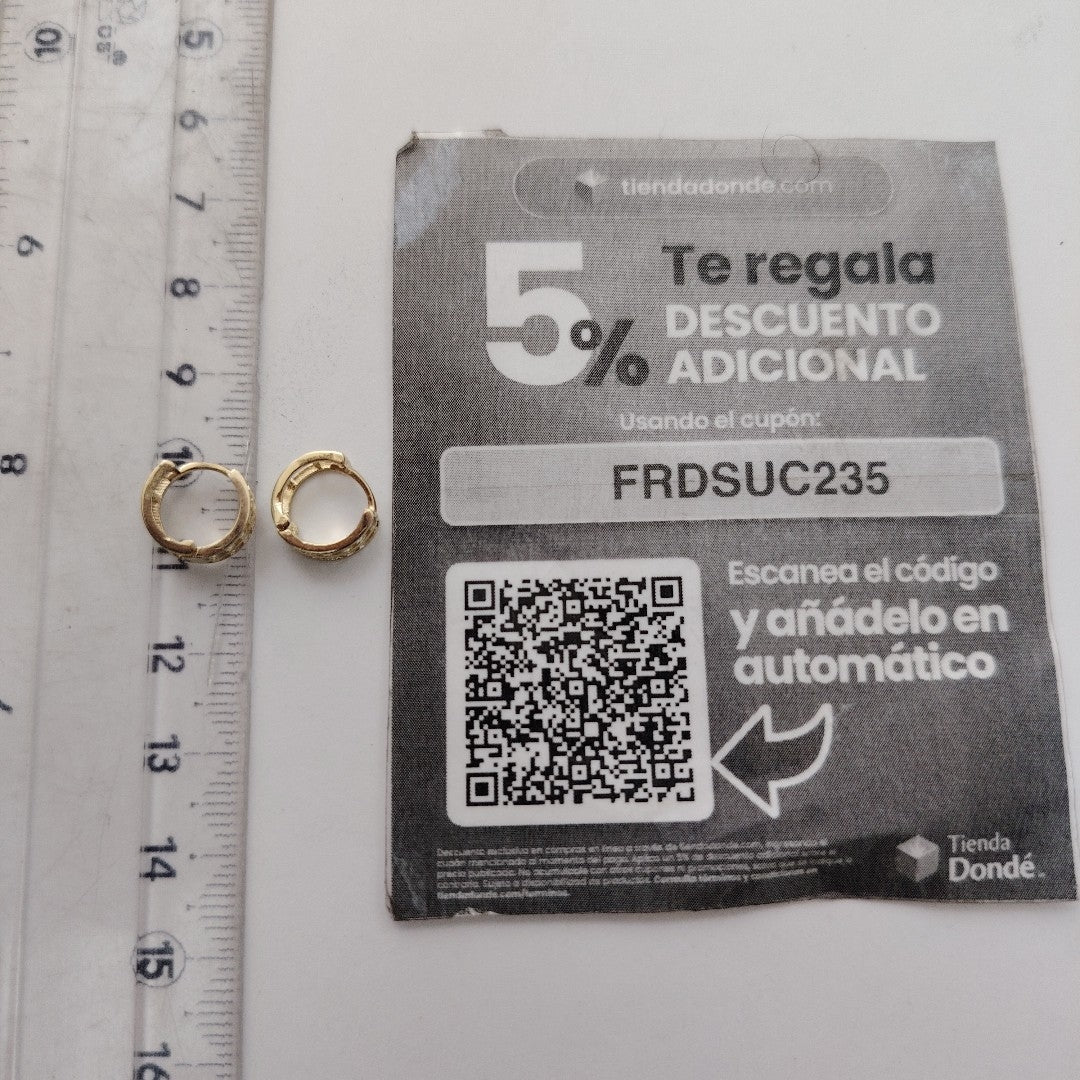 ARETES HUGGIES C CIRCONIAS 14K 1.7 GR (NUEVO)