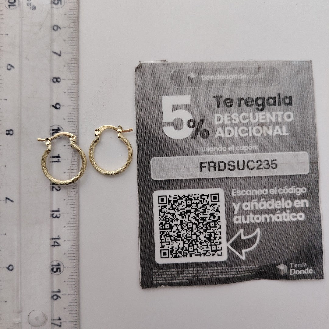 ARETES ARRACADAS TRENZADAS 14K 18 1.6 GR (NUEVO)