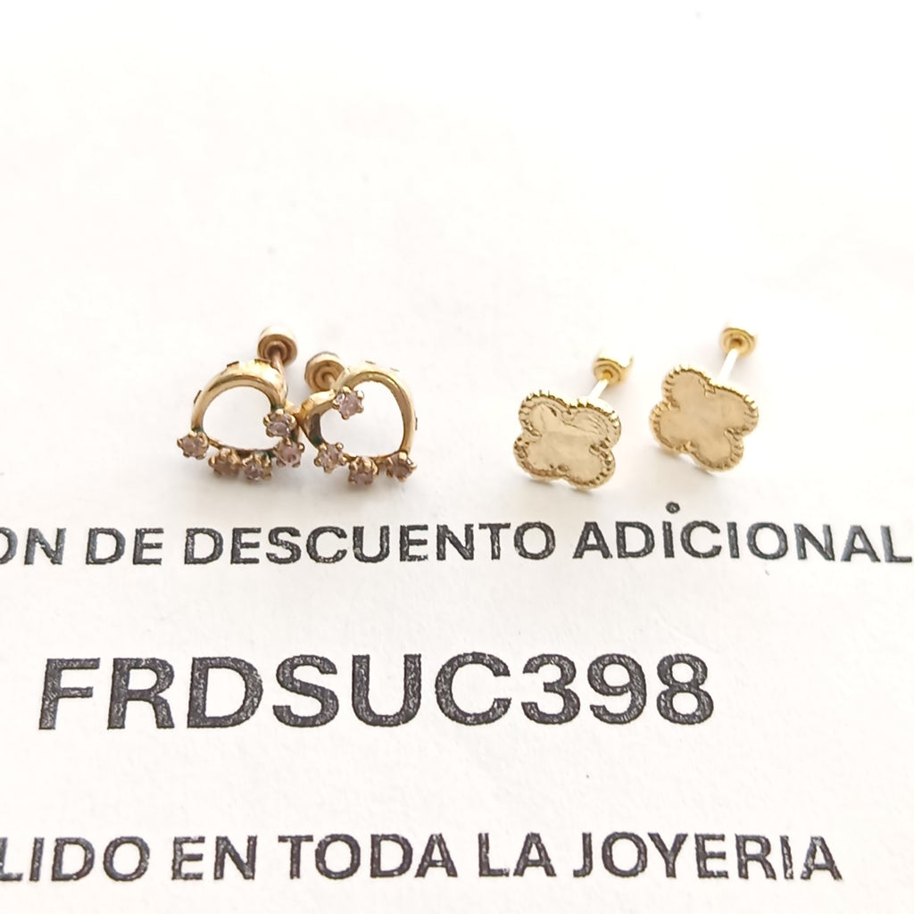 BROQUELES PAR ORO 10 K 0.5 GRMS (SEMINUEVO)