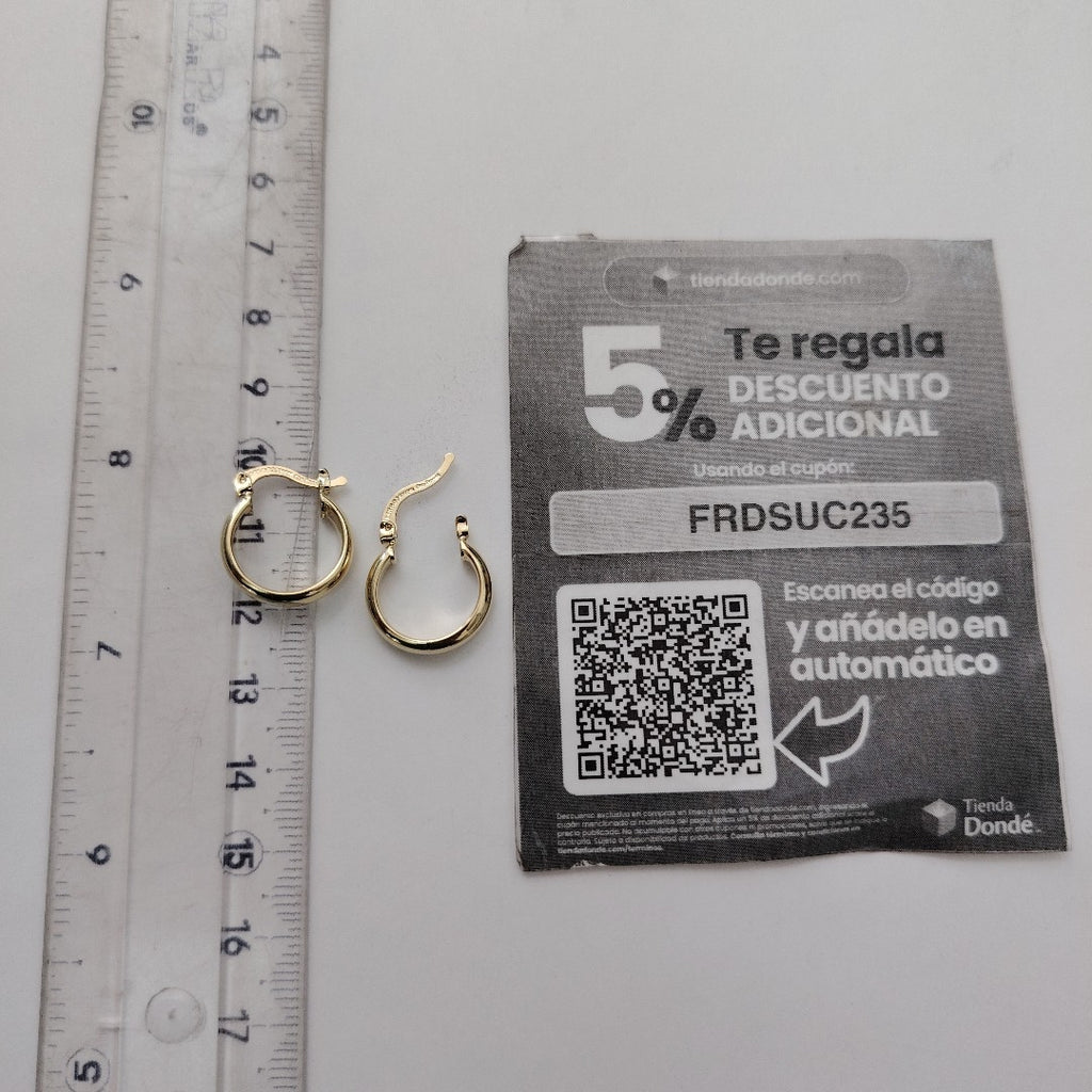 ARETES ARRACADA LISA 14K 1.7 GR (NUEVO)
