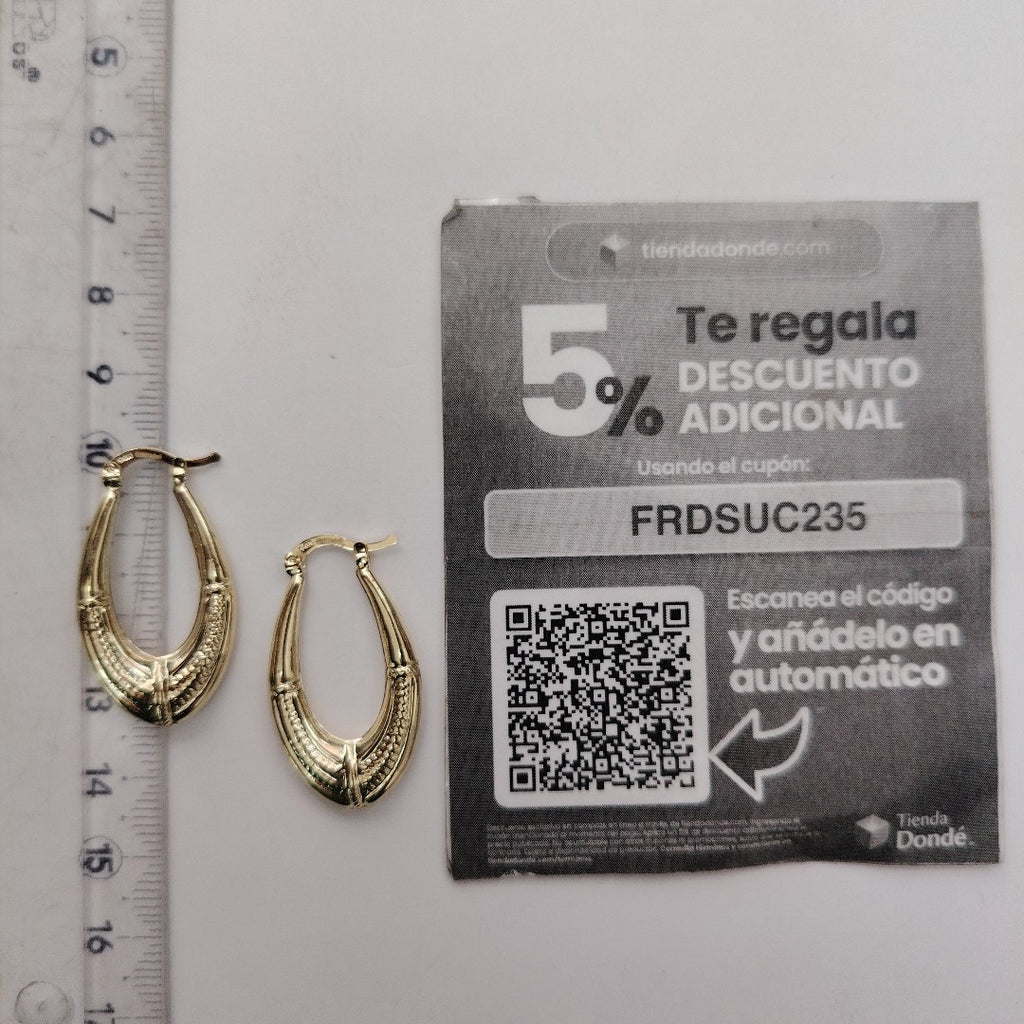 ARETES ARRACADAS ESTRIADAS 14K 2.7 GR (NUEVO)