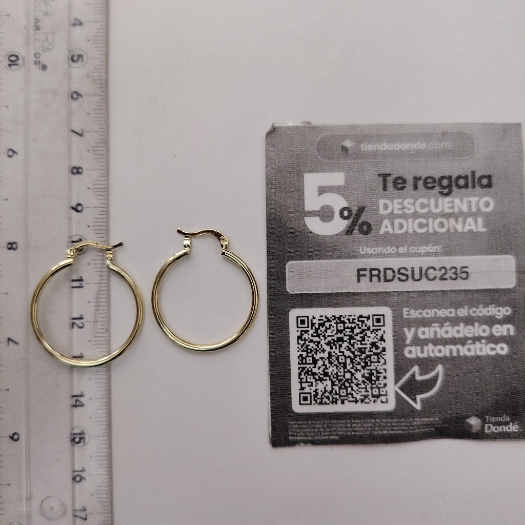 ARETES TEJIDO ARRACADAS LISAS 14K 1.5 GR (NUEVO)
