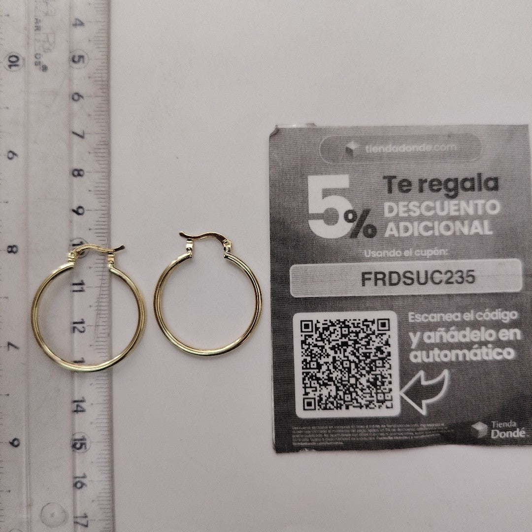 ARETES TEJIDO ARRACADAS LISAS 14K 1.5 GR (NUEVO)