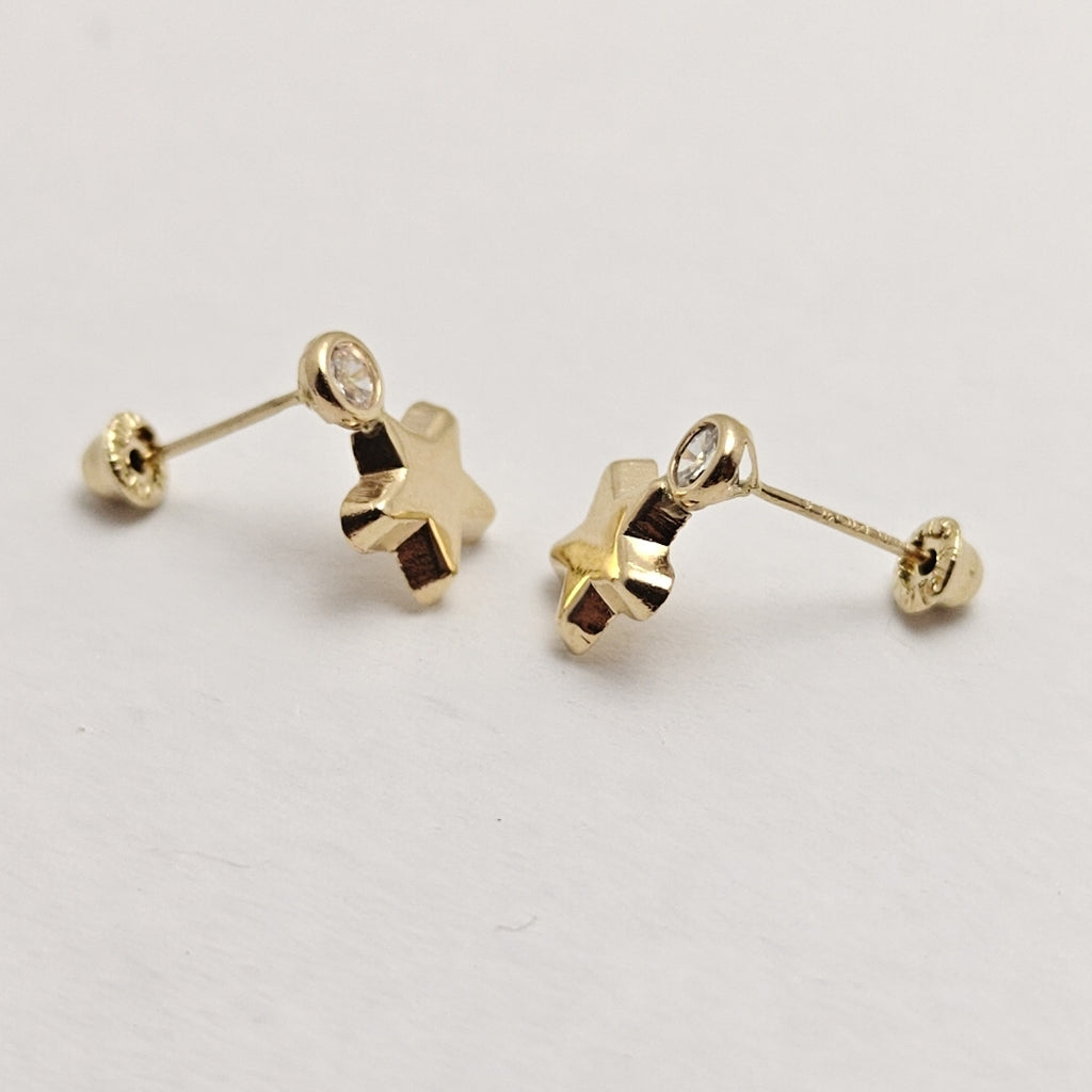 BROQUELES BROQUEL FIG ESTRELLA C CIRCONIA 14K 0.2603 GR (NUEVO)