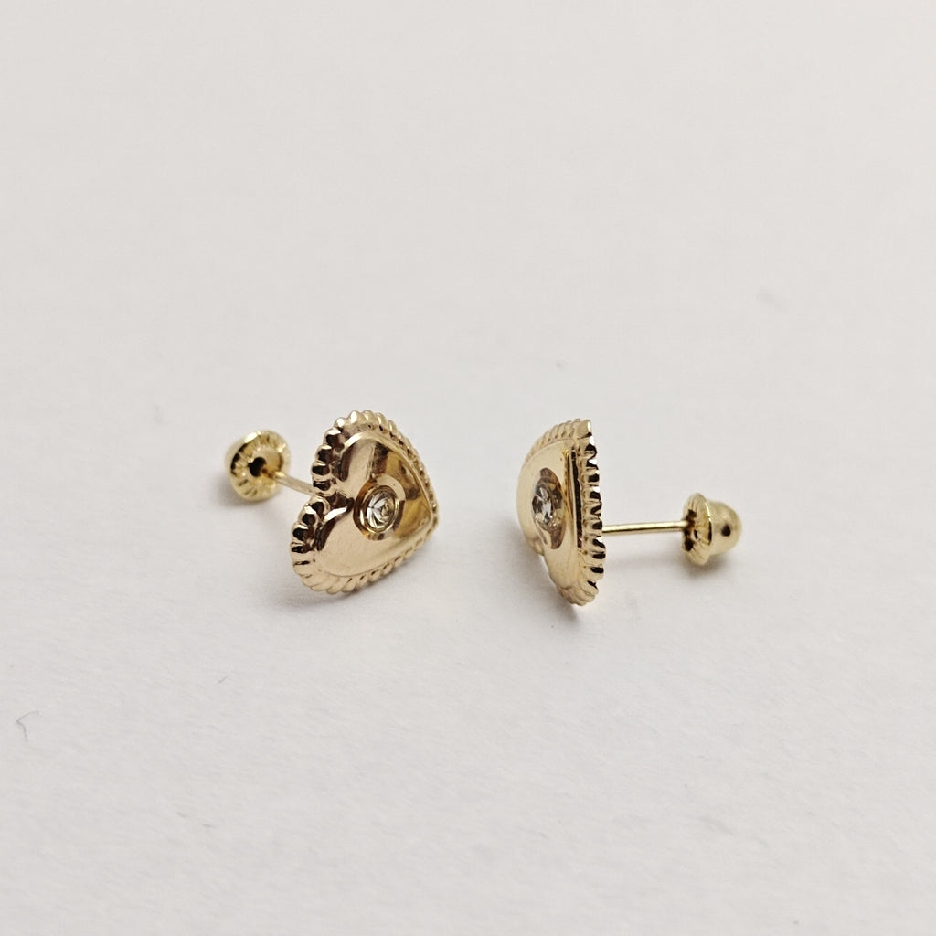 BROQUELES BROQUEL FIG CORAZON C CIRCONIA 14K 0.2614 GR (NUEVO)