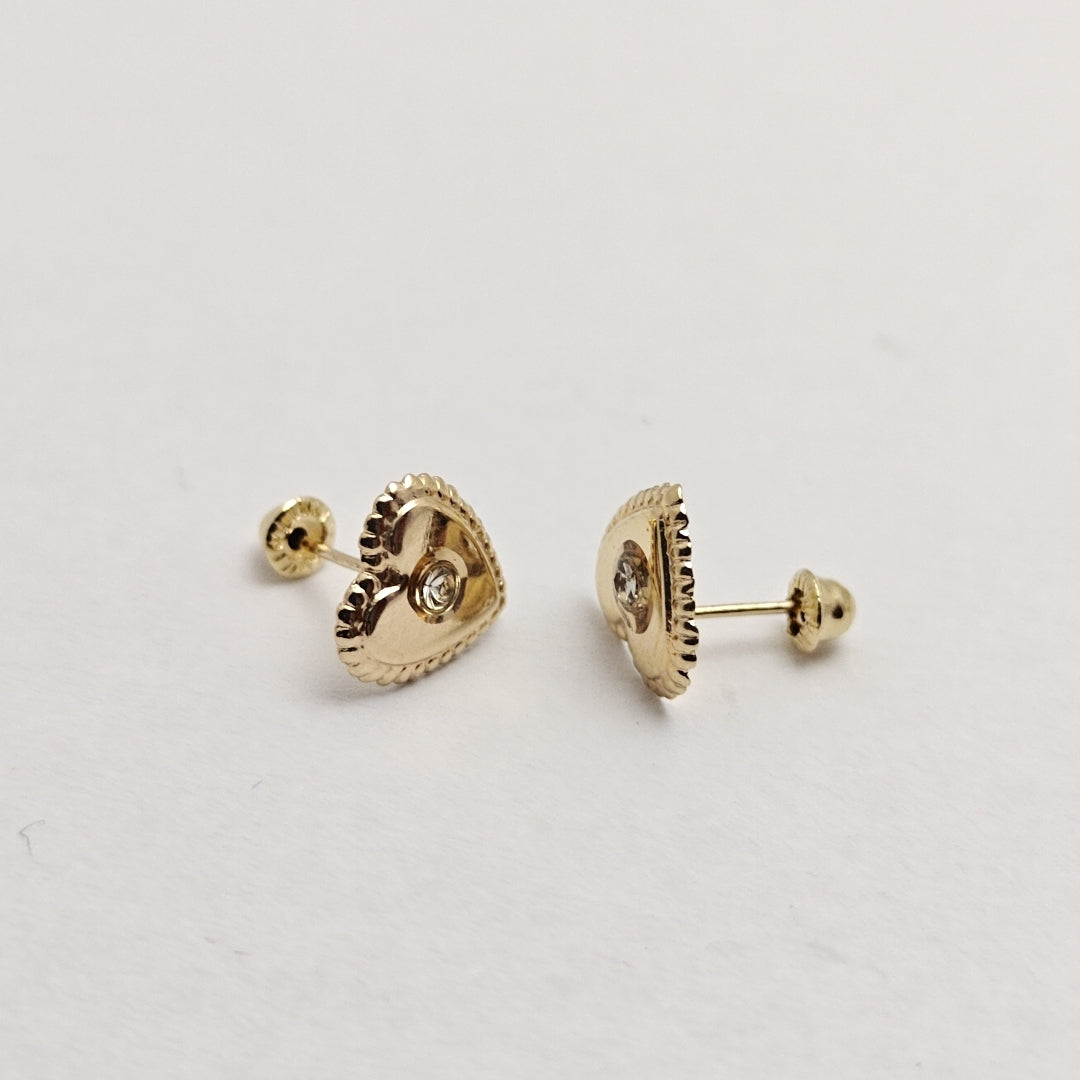 BROQUELES BROQUEL FIG CORAZON C CIRCONIA 14K 0.2614 GR (NUEVO)