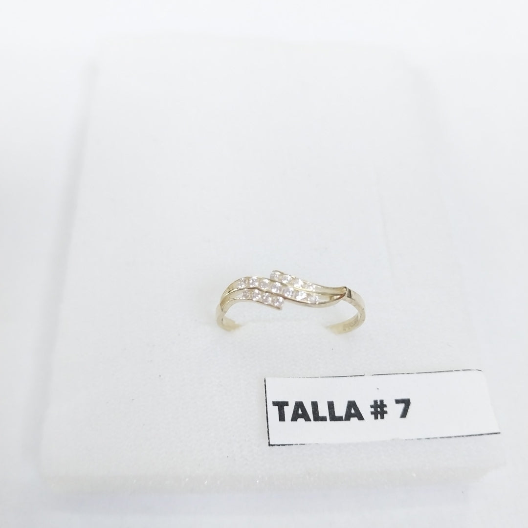 ANILLOS CON CIRCONIAS 14K TALLA 7 0.8 GR (NUEVO)