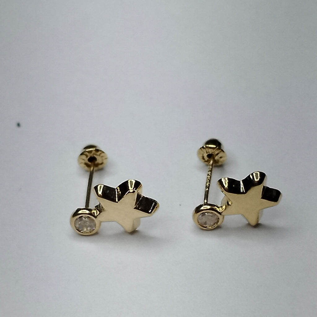 BROQUELES BROQUEL FIG ESTRELLA C CIRCONIA 14K 0.2603 GR (NUEVO)
