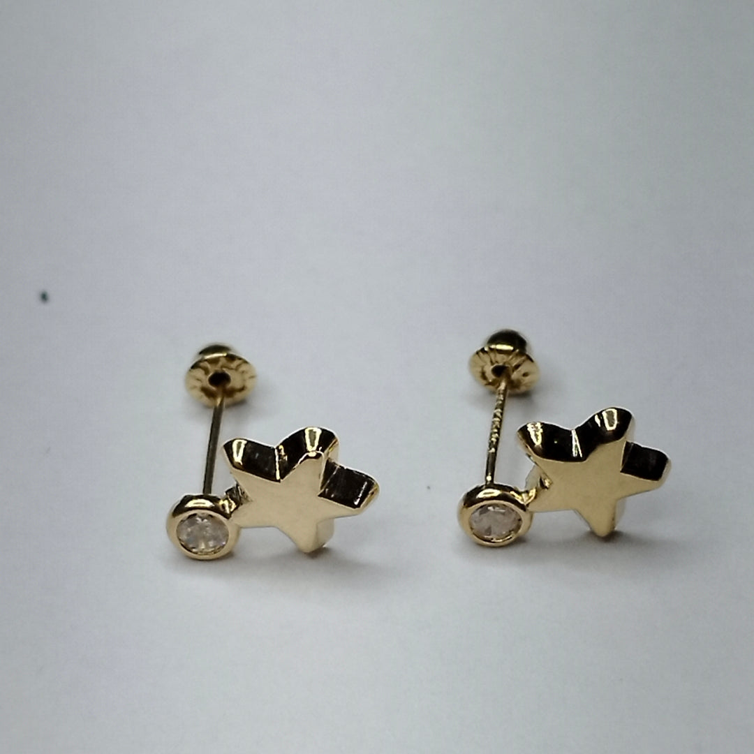 BROQUELES BROQUEL FIG ESTRELLA C CIRCONIA 14K 0.2603 GR (NUEVO)