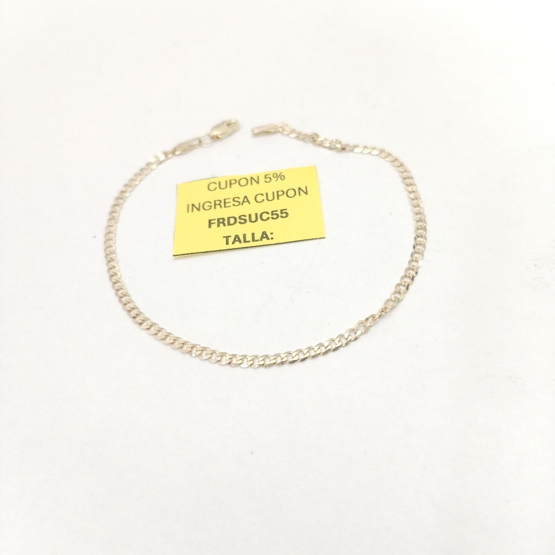 PULSERA TEJIDO BARBADA 14K 21 CM 2.3 GR (NUEVO)