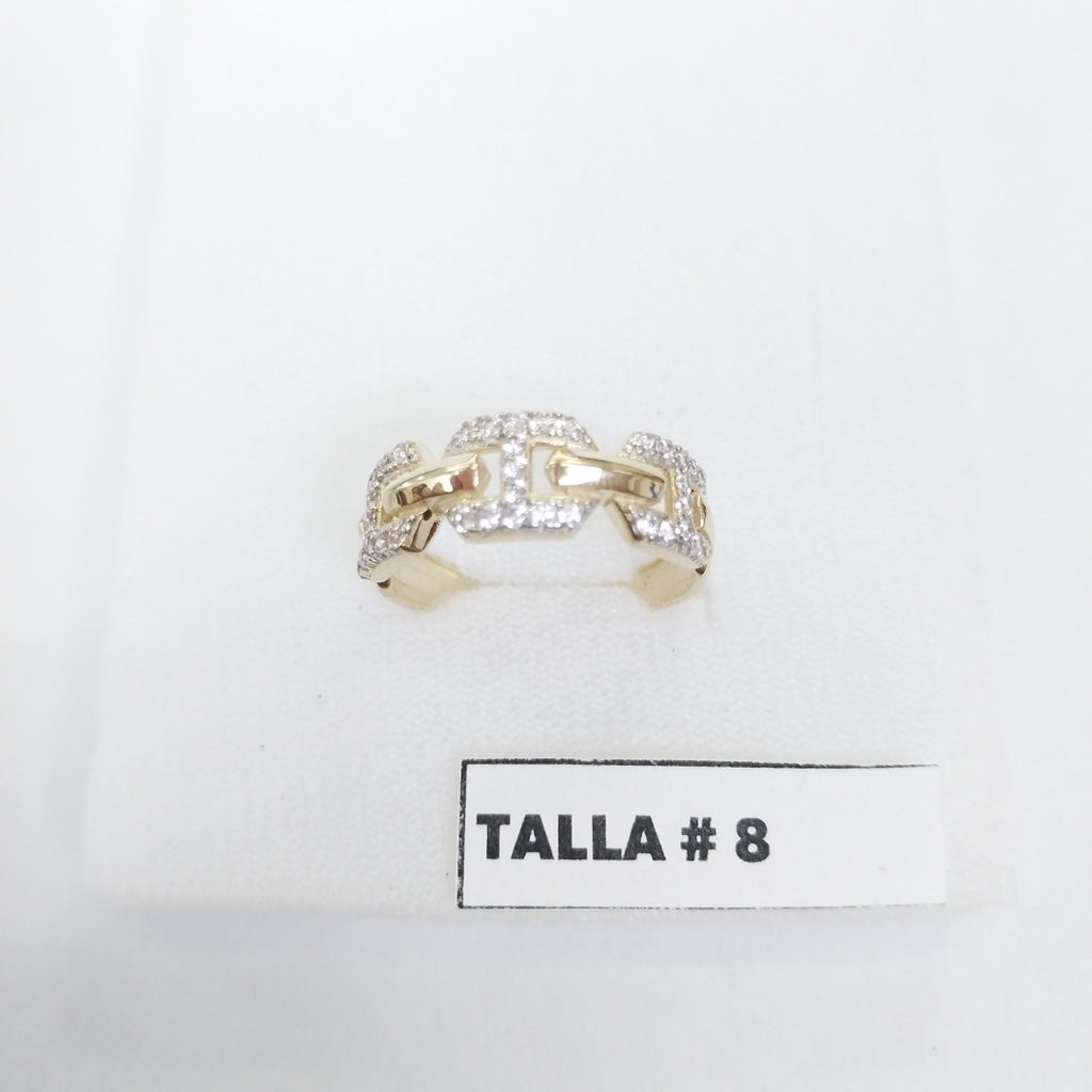 ANILLO ANILLITO C CIRCONIAS 14K 8 TALLA 2.8 GR (NUEVO)