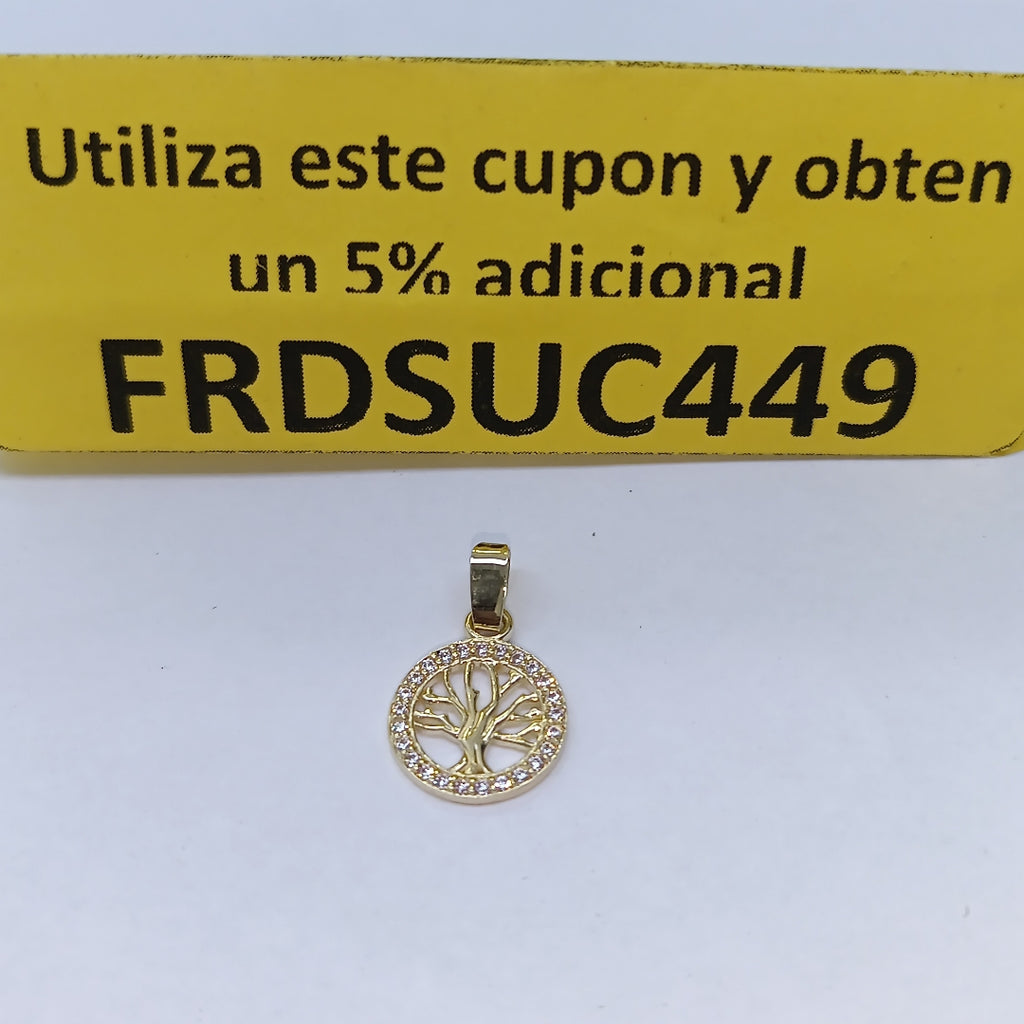 DIJE ARBOL CON CIRCONIAS 10K 0.7 GR (NUEVO)