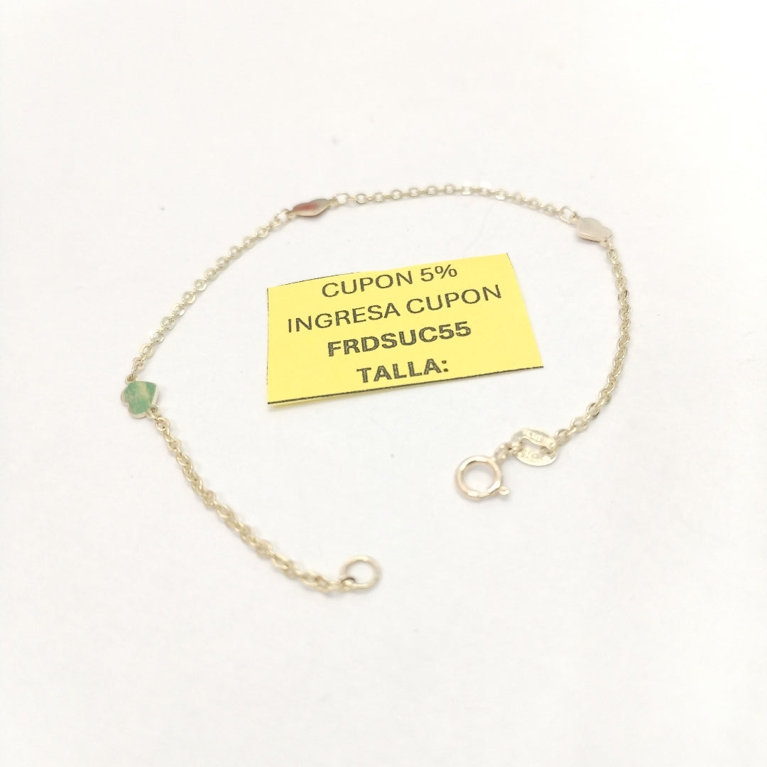 PULSERA ESPECIAL CON CORAZONES 14K 18 CM 1.4 GR (NUEVO)