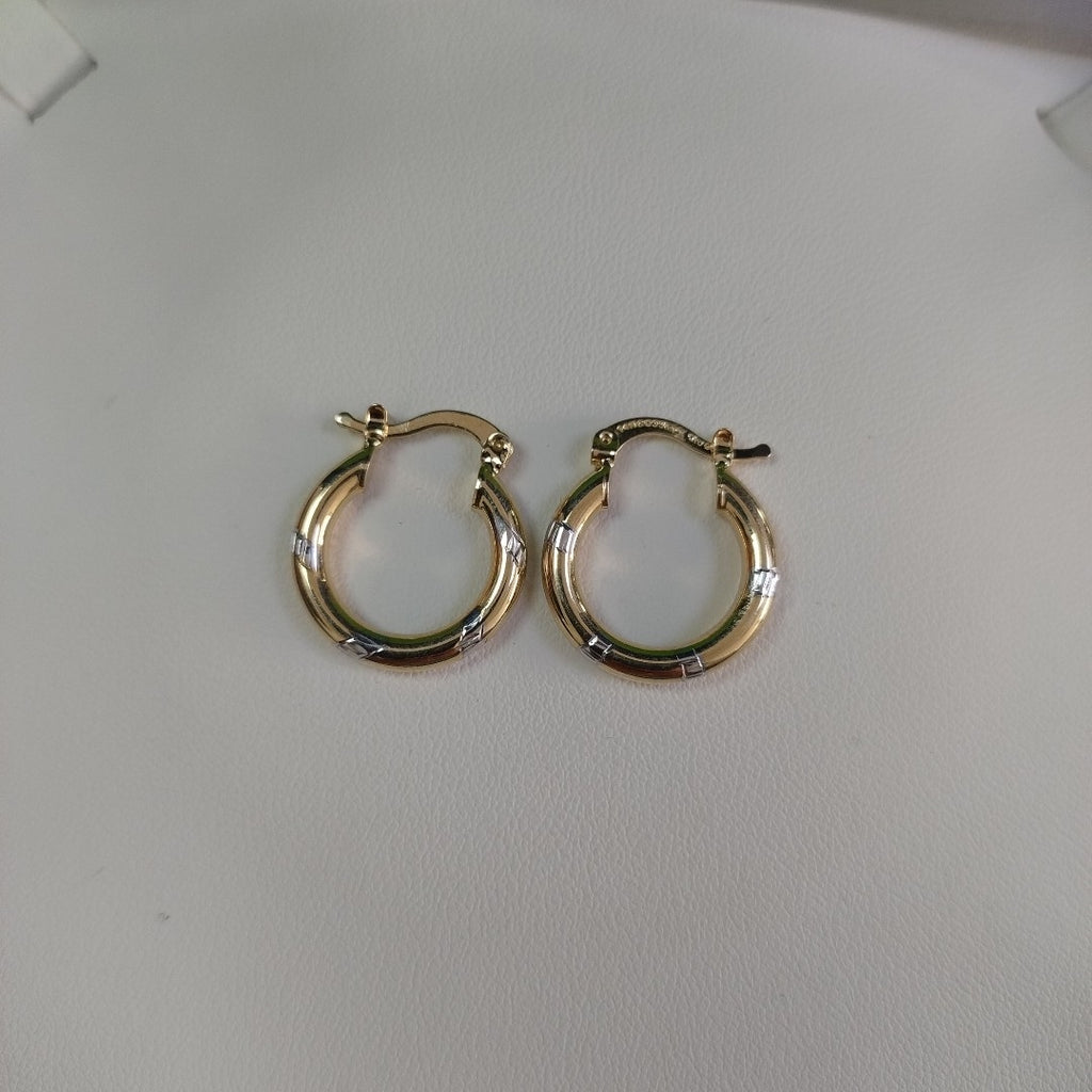 ARETES ARRACADAS COMBINADAS 14K 1.6 GR (NUEVO)