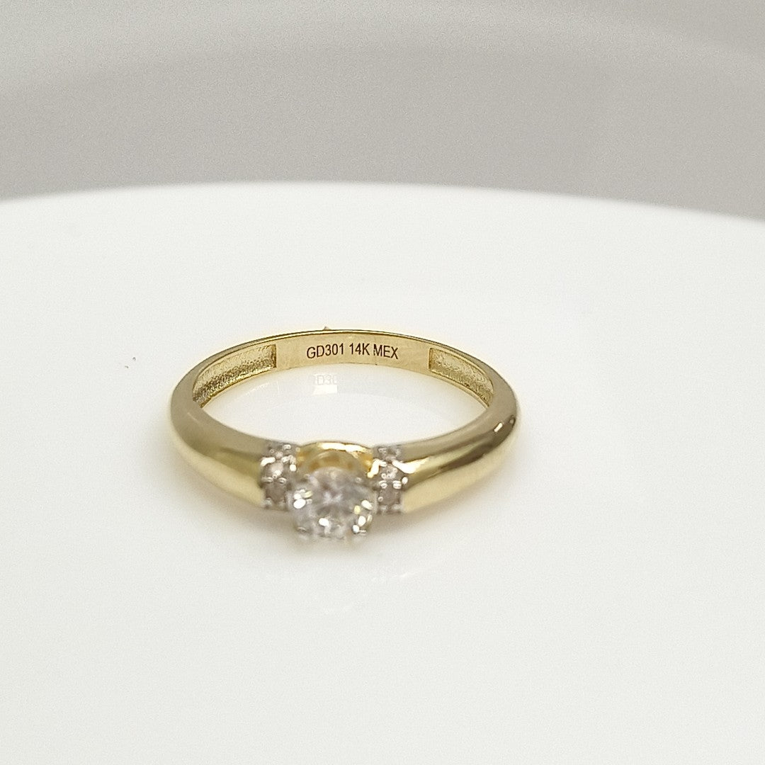 ANILLO ANILLITO C CIRCONIAS 14K 7 TALLA 2.3 GR (NUEVO)