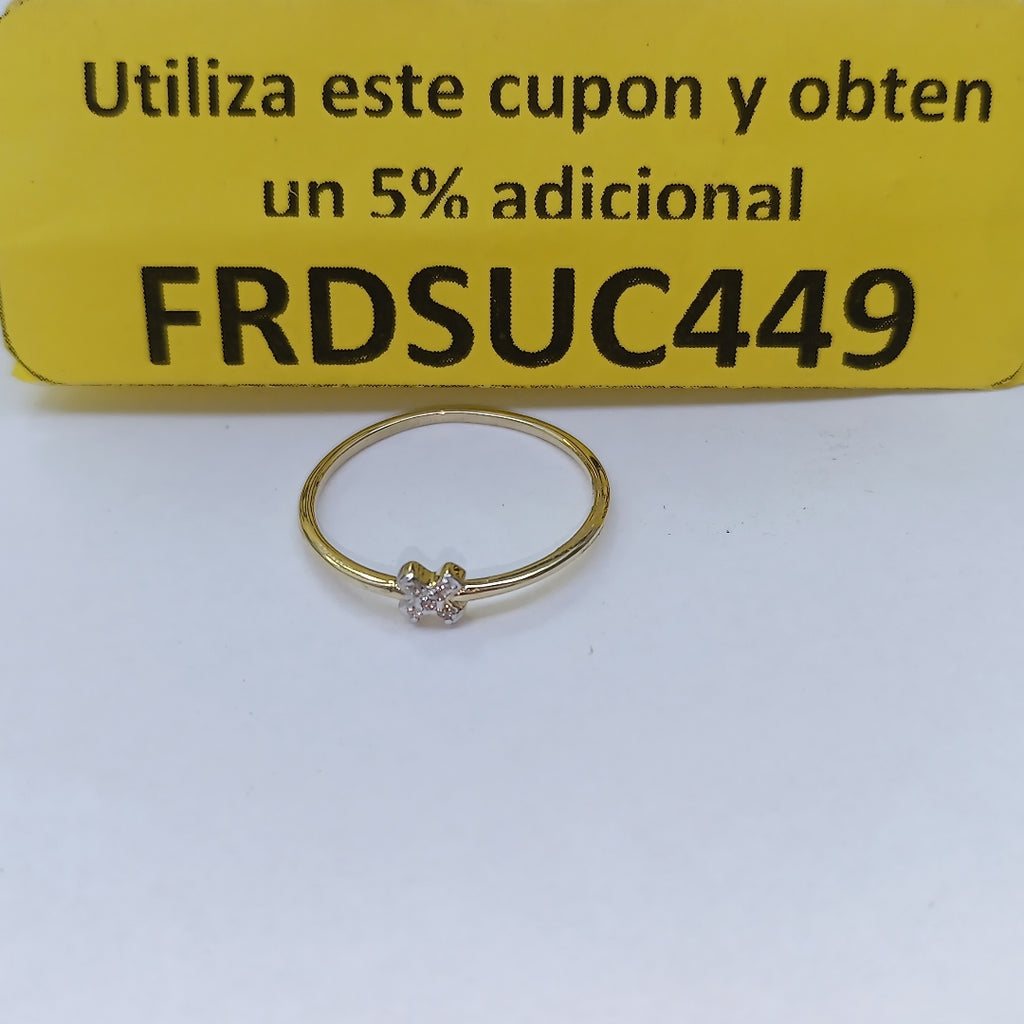 ANILLO ANILLITO C CIRCONIAS 14K 8 TALLA 1 GR (NUEVO)