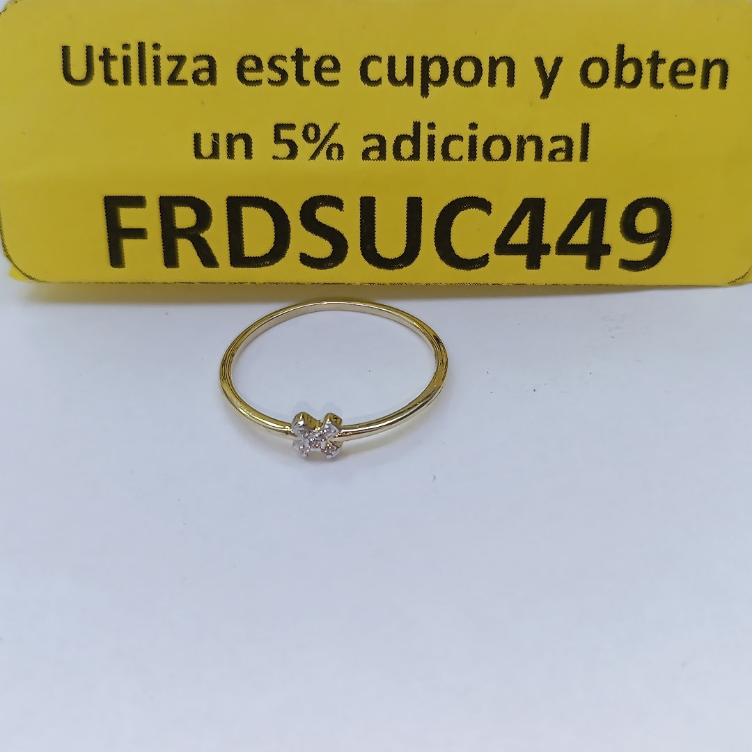 ANILLO ANILLITO C CIRCONIAS 14K 8 TALLA 1 GR (NUEVO)