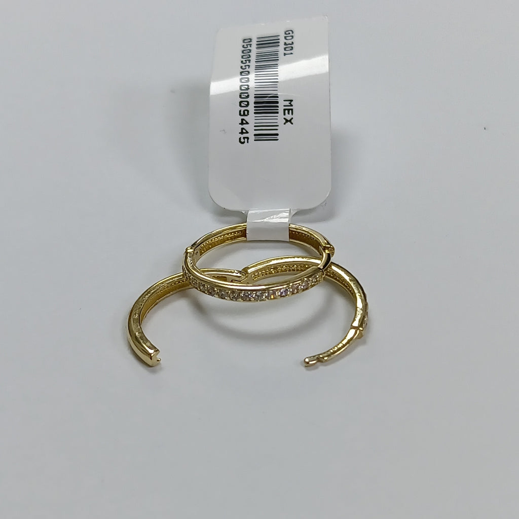 ARETES ARRACADAS C CIRCONIAS 14K 2.1 GR (NUEVO)