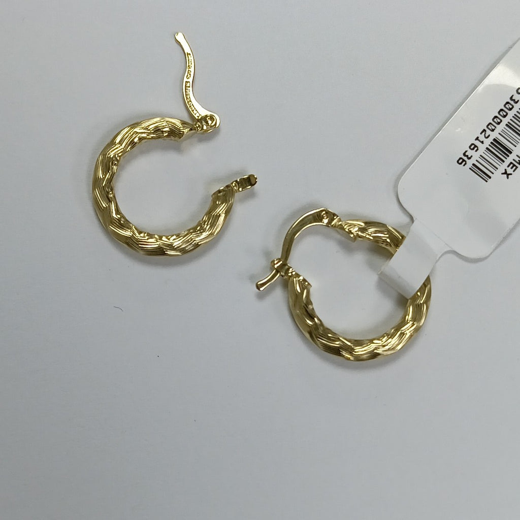 ARETES TEJIDO ARRACADAS ASTRIADAS 14K 2.1 GR (NUEVO)
