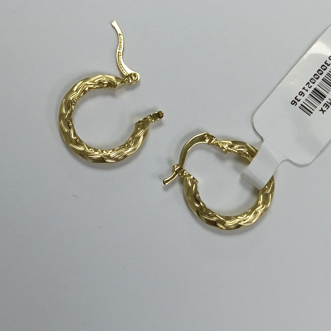 ARETES TEJIDO ARRACADAS ASTRIADAS 14K 2.1 GR (NUEVO)