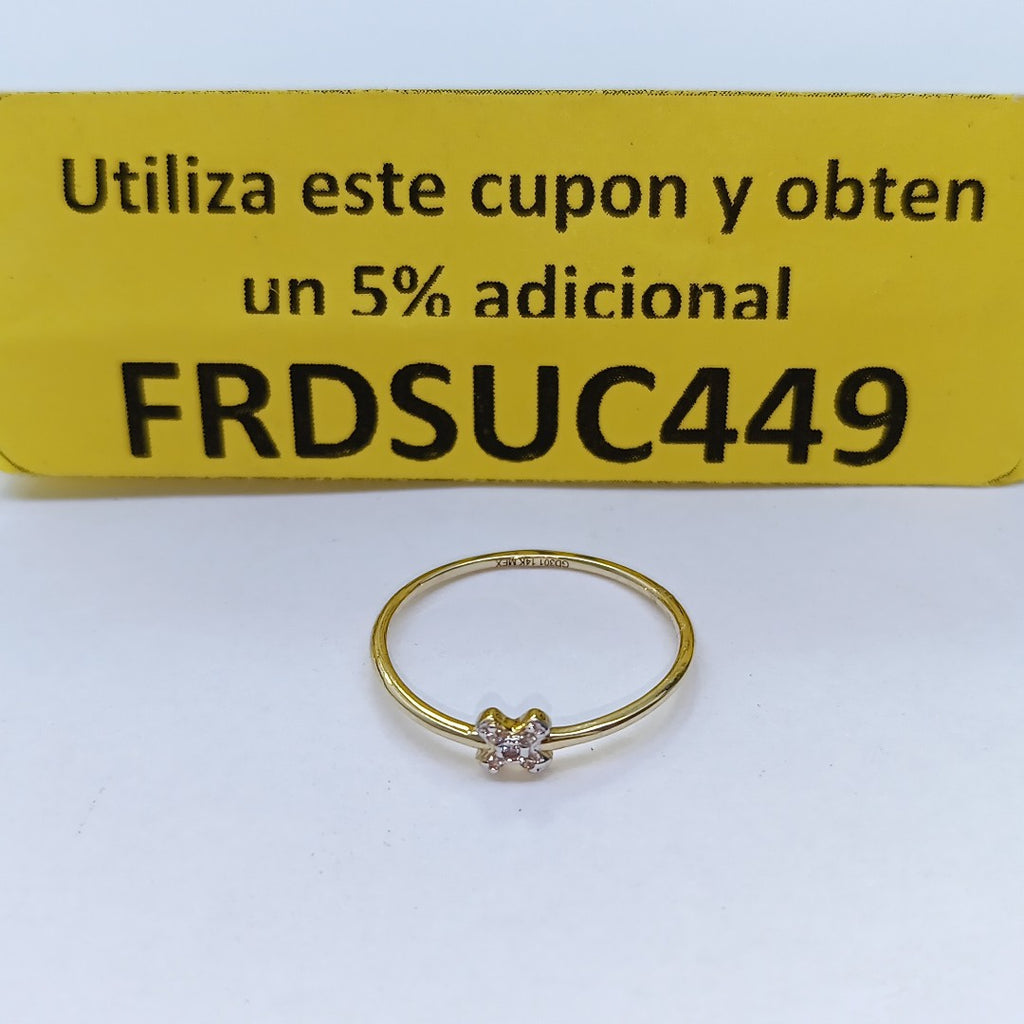ANILLO ANILLITO C CIRCONIAS 14K 8 TALLA 1 GR (NUEVO)