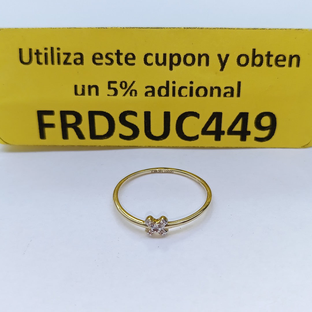 ANILLO ANILLITO C CIRCONIAS 14K 8 TALLA 1 GR (NUEVO)